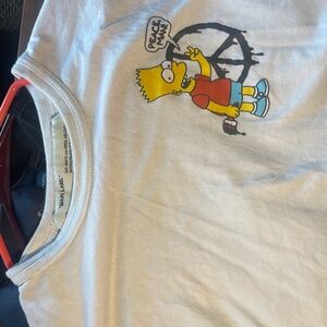 Off White 2013 “Peace Man!” Bart Simpson White Tee Shirt